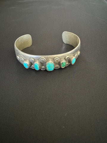 Vintage 5 Turquoise Stone Bracelet