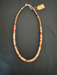 Orange/Red Spiny Oyster Shell and Beaded Necklace