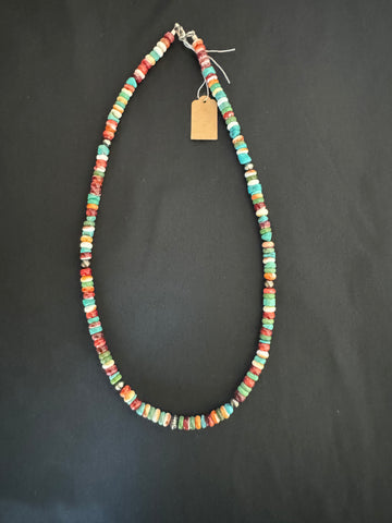 Turquoise, Spiny Oyster Shell and Navajo Pearl Necklace (Multicolor)