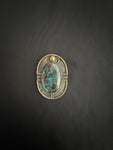 Vintage Bisbee Turquoise and Gold Plated Pendant