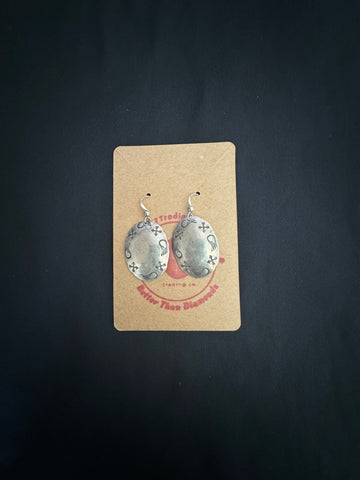 Vintage Petroglyph Stamped Designed Earrings