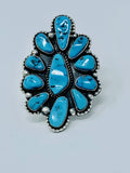 Huge Turquoise Decorative Cluster Ring