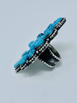 Huge Turquoise Decorative Cluster Ring