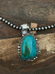 Huge Sterling Silver Turquoise Pendant (Necklace Not Included)