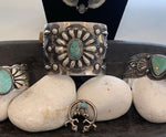 Huge Concho Turquoise Sterling Silver Bracelet