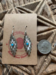 Navajo Design Sterling Silver Stamped Earring