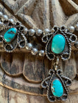 Vintage Elegant Turquoise on Navajo Bead Necklace