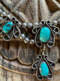 Vintage Elegant Turquoise on Navajo Bead Necklace