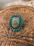 Cluster Turquoise Sterling Silver Ring