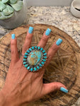 Cluster Turquoise Sterling Silver Ring