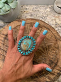 Cluster Turquoise Sterling Silver Ring