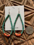 Turquoise and Oyster Shell on Hoops