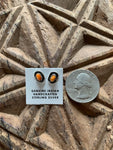 Orange Oval Oyster Shell Stud Earrings