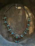 Vintage Turquoise Squash Blossom Necklace