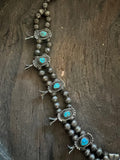 Vintage Turquoise Squash Blossom Necklace