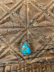 Vintage Turquoise Pendant on Sterling Silver Chain