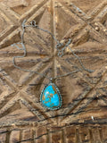 Vintage Turquoise Pendant on Sterling Silver Chain