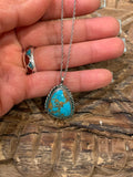 Vintage Turquoise Pendant on Sterling Silver Chain