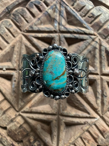 Nickel Silver Turquoise Bracelet