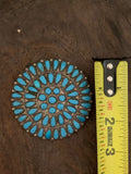 Vintage Sterling Silver Turquoise Broach