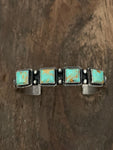 Square Turquoise Row Sterling Silver Bracelet