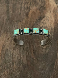 Square Turquoise Row Sterling Silver Bracelet