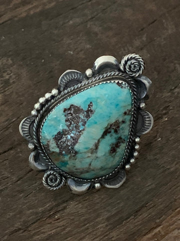 Tear Drop Turquoise Sterling Silver Ring