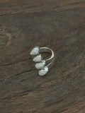 Adjustable White Opal Sterling Silver Ring