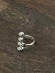 Adjustable White Opal Sterling Silver Ring