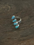 Adjustable Blue Opal Sterling Silver Ring