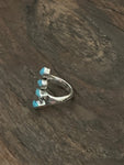 Adjustable Blue Opal Sterling Silver Ring