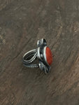 Red Spiny Oyster Shell Sterling Silver Ring