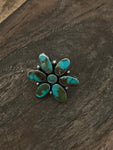 Turquoise Sunflower Sterling Silver Ring