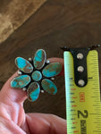 Turquoise Sunflower Sterling Silver Ring