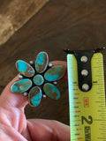 Turquoise Sunflower Sterling Silver Ring