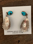 Double Turquoise Drop Sterling Silver Earrings