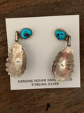 Double Turquoise Drop Sterling Silver Earrings