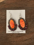 Decorative Orange and Purple Spiny Oyster Shell Earrings