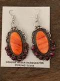 Decorative Orange and Purple Spiny Oyster Shell Earrings