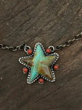 Starlight Turquoise and Spiny Oyster Shell Chain Necklace