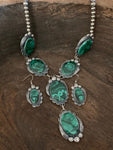 All the Swirls in Malachite Sterling Silver Lariat Necklace