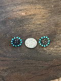 Vintage Zuni Snake Eyes Turquoise Earrings