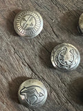 Vintage Native American Design Stamped Button Covers