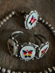 Vintage Butterflies on My Neck Zuni Inlay Necklace Set