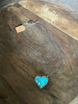 I Heart You Turquoise Pendant on a Sterling Silver Chain