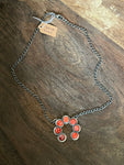 Orange Spiny Oyster Naja Pendant Necklace on Sterling Silver Chain