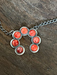 Orange Spiny Oyster Naja Pendant Necklace on Sterling Silver Chain