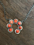 Orange Spiny Oyster Naja Pendant Necklace on Sterling Silver Chain