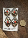 Concho Stamped Orange Spiny Earrings