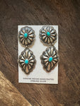 Concho Stamped Turquoise Earrings